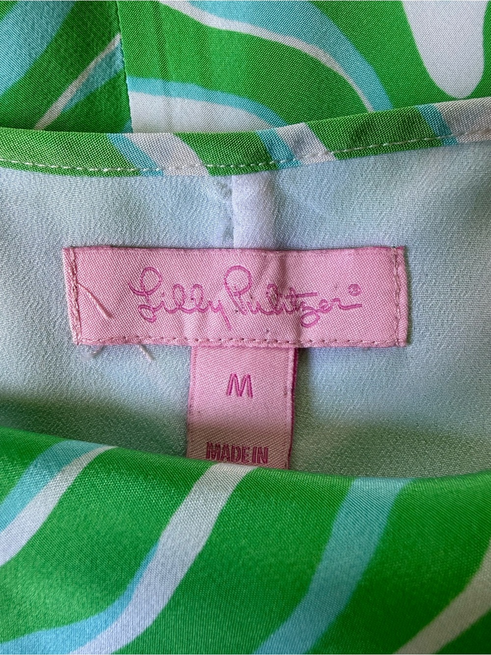 Lilly Pulitzer Maisy Blue/Green Silk Dress- Size M - Picture 6 of 6